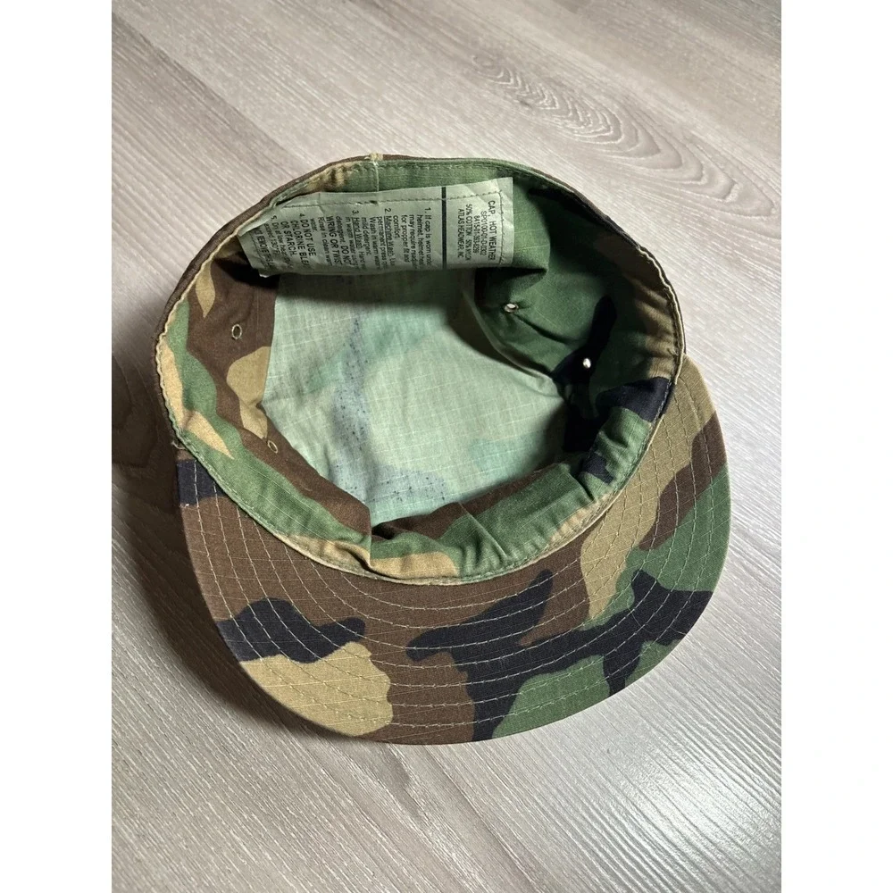 US Military Woodland Camo‎ Patrol Cap Hot Weather Ripstop Hat Size 6 5/8 Atlas
